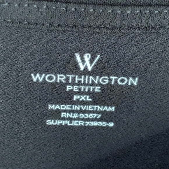 Worthington Short Flutter Sleeve Top Round Neck Black Petite XL - Picture 6 of 7